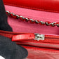 CHANEL Matelasse Chain Wallet Shoulder Bag - Red