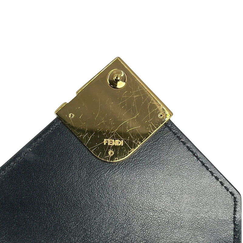FENDI FF Diamond Tri-fold Compact Wallet - Black