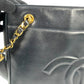 CHANEL CC Logo Lambskin Chain Shoulder Bag - Black