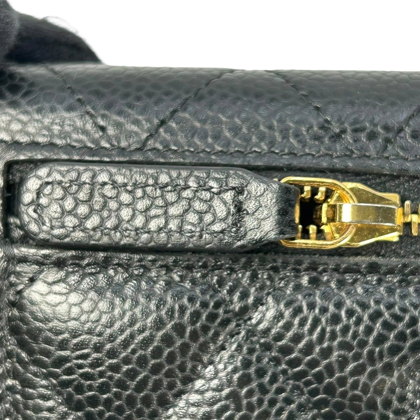 CHANEL Matelassé Caviar Leather Classic Flap Compact Wallet - Black 