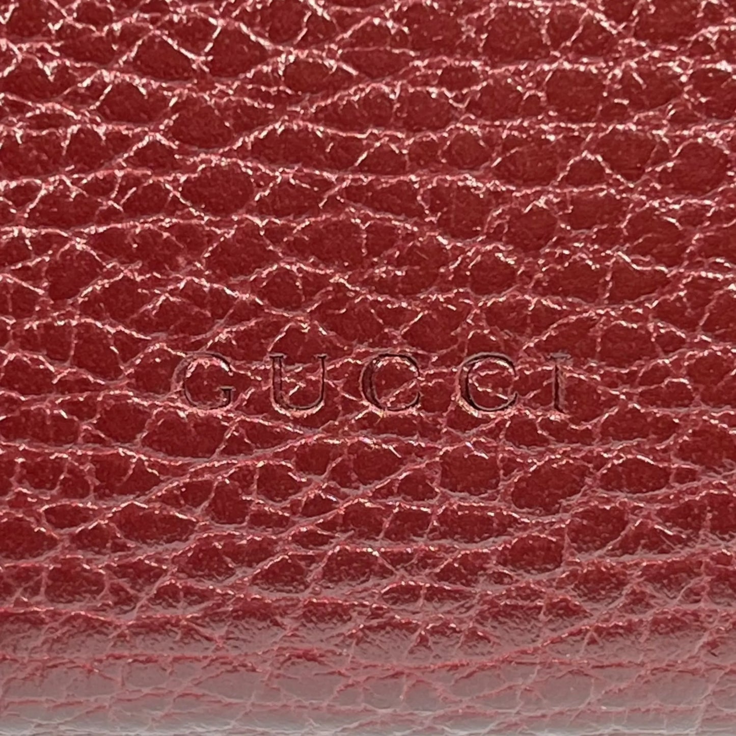 GUCCI Dionysus GG Supreme Chain Wallet - Red