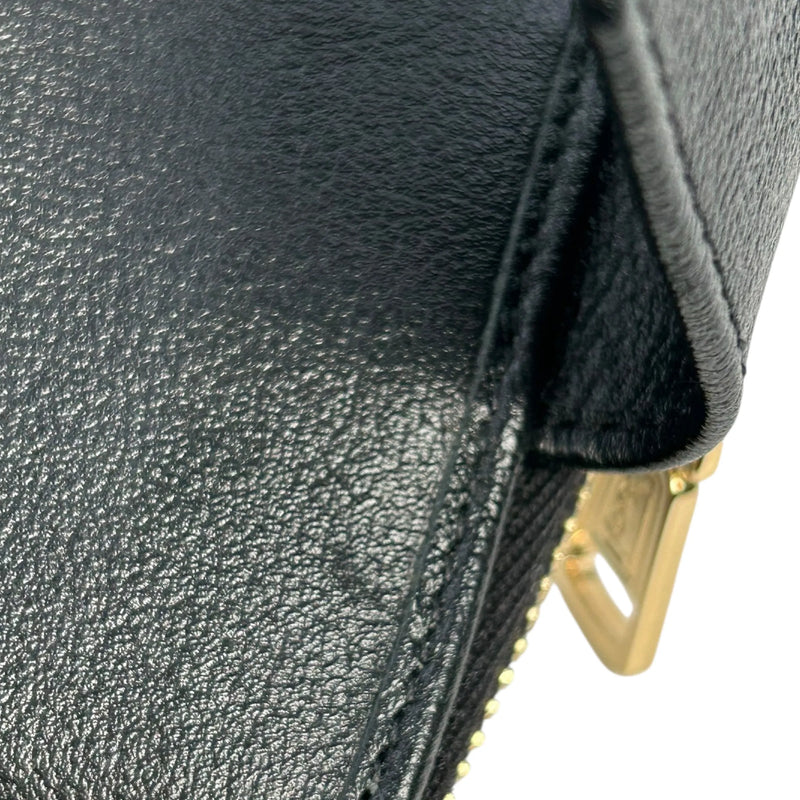 SAINT LAURENT カサンドラ ラウンドジップ レザー コンパクトウォレット - ブラック