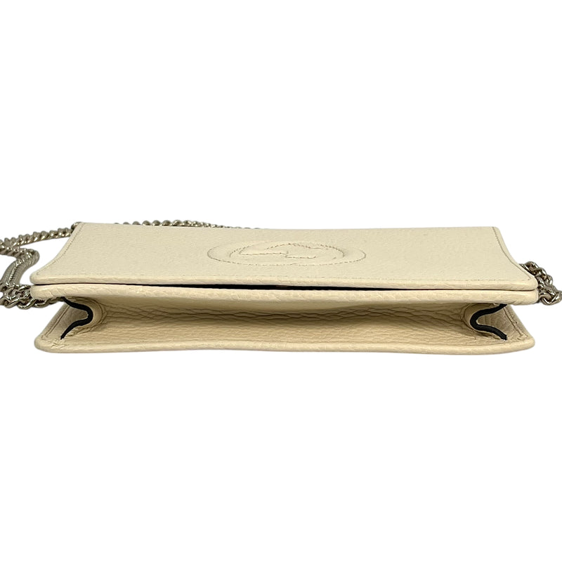 GUCCI Soho Chain Wallet - Cream