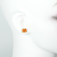 HERMES Cage d' H Cube Earring Orange
