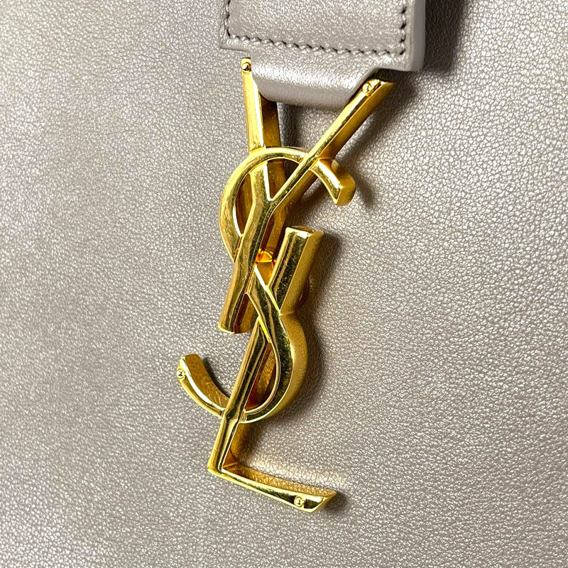 Saint Laurent Cabas Leather Hand Bag - Gray