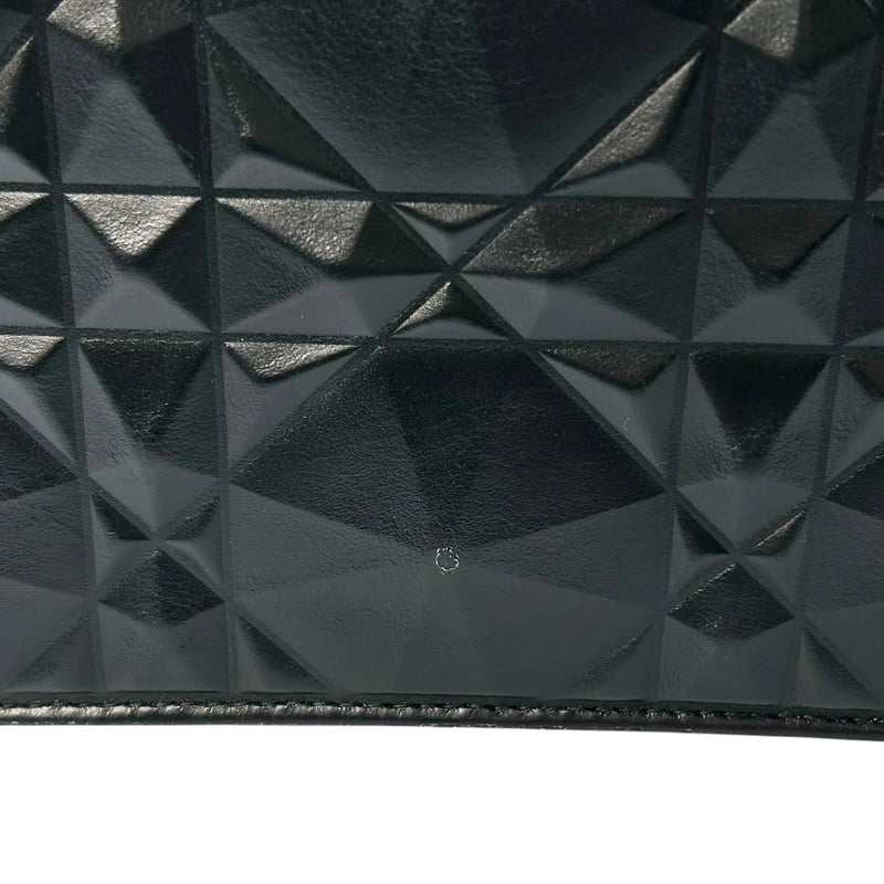 Dior Caro Diamond Calfskin Zipped Pouch With Chain Wallet Shoulder Bag - Black