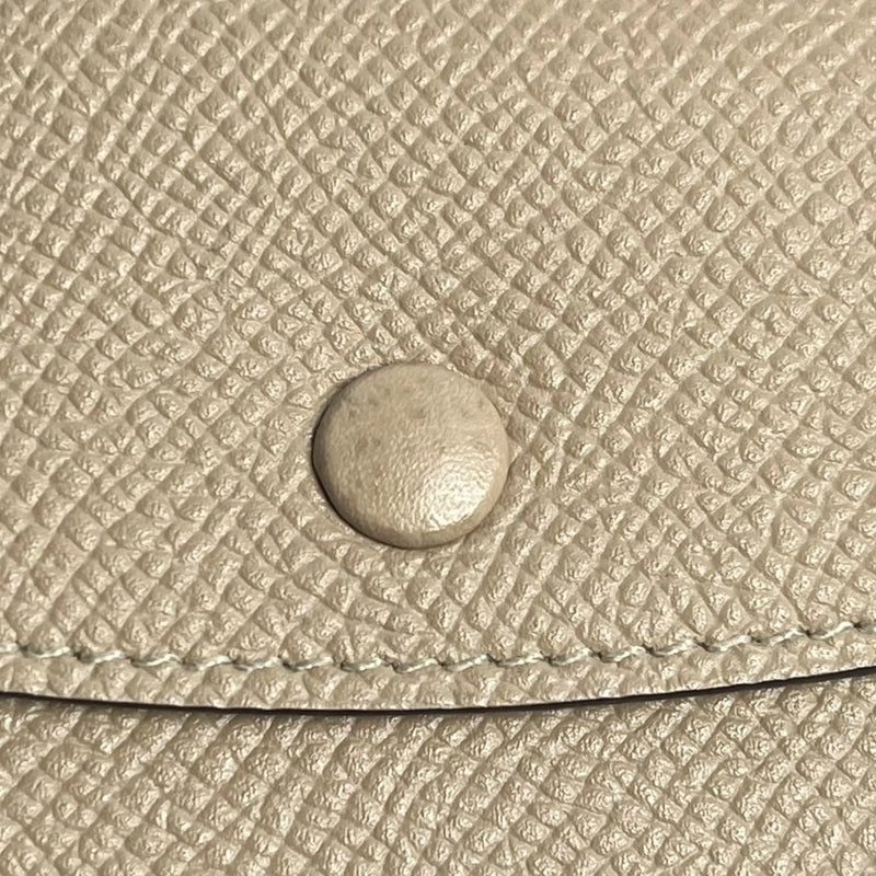 HERMES Bean Mini Business Card Holder Compact Wallet - Beige