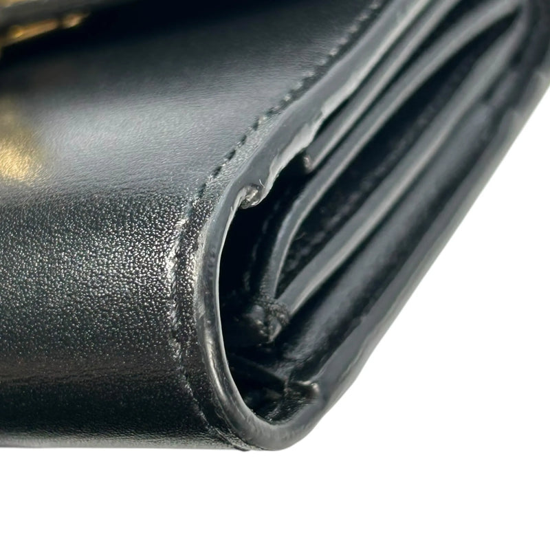 CELINE Triomphe Calfskin Compact Wallet - Black 