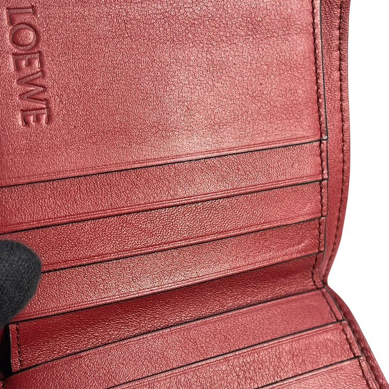 Loewe Calfskin Vertical Compact Wallet - Brown 