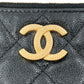 CHANEL Caviar Leather Classic Zip Coin Case - Black 