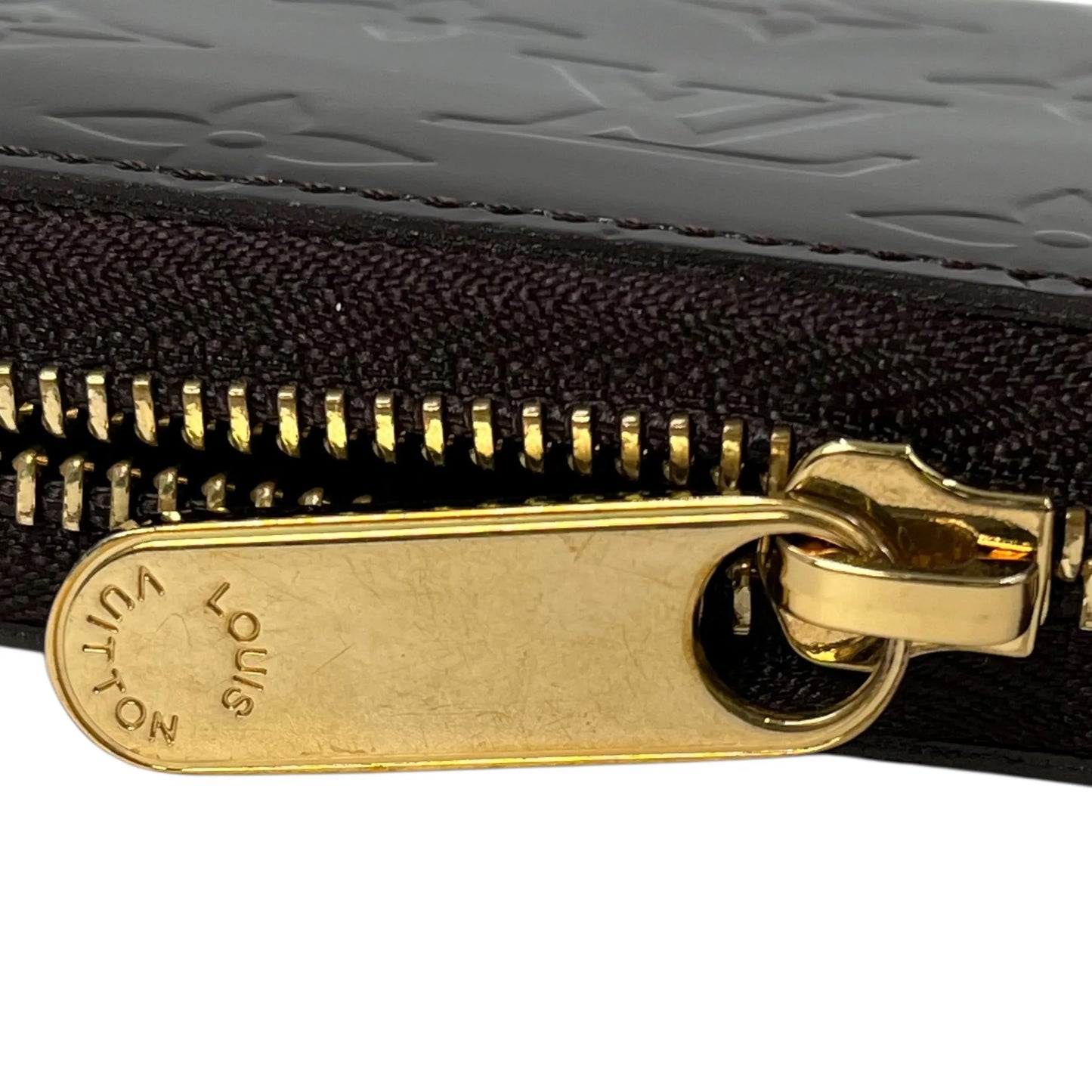 LOUIS VUITTON Monogram Vernis Zippy Wallet Long Wallet - Dark Brown 
