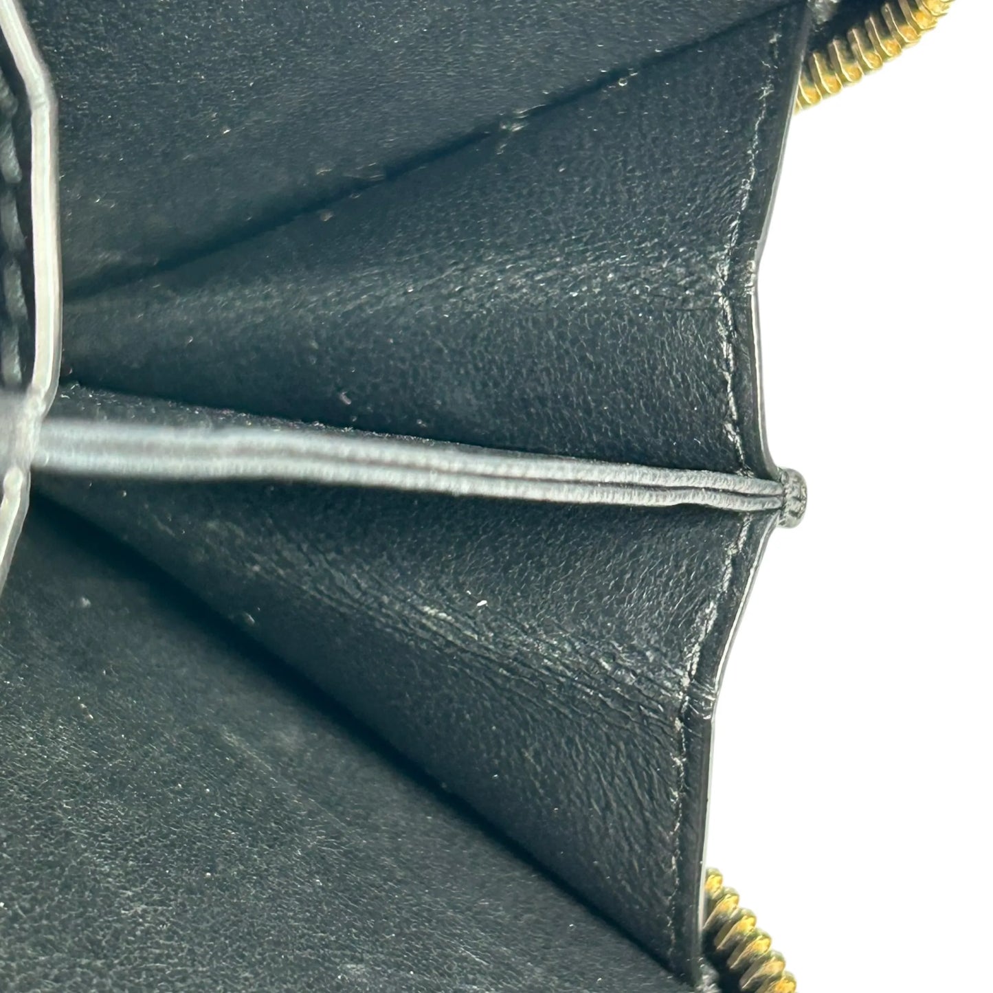 SAINT LAURENT カサンドラ ラウンドジップ レザー コンパクトウォレット - ブラック