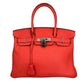 HERMES Birkin30 taurillon Rouge pivoine SVmetal fittings □R