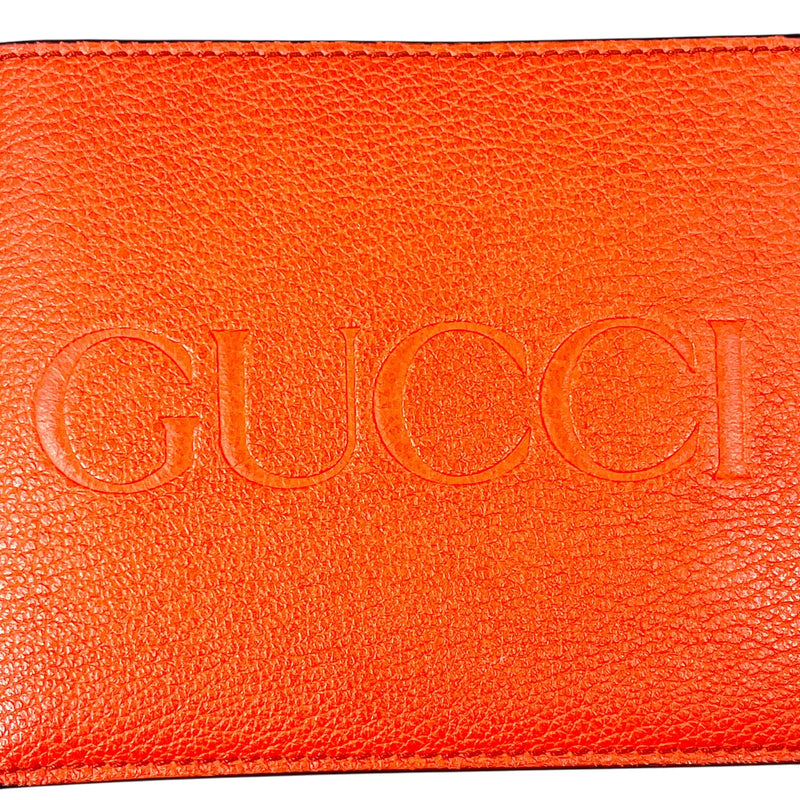 GUCCI GG Logo Embossed Compact Wallet - Orange