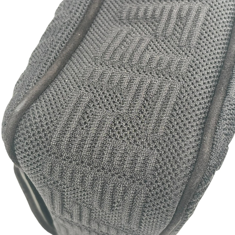 FENDI Mesh Technical Knit Baguette Chain Shoulder Bag - Black