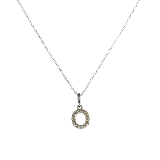 K18 White Gold Oval Diamond Necklace
