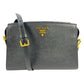 PRADA Esplanade Saffiano Leather Shoulder Bag - Black