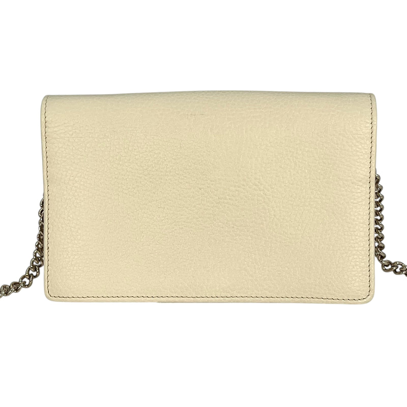 GUCCI Soho Chain Wallet - Cream