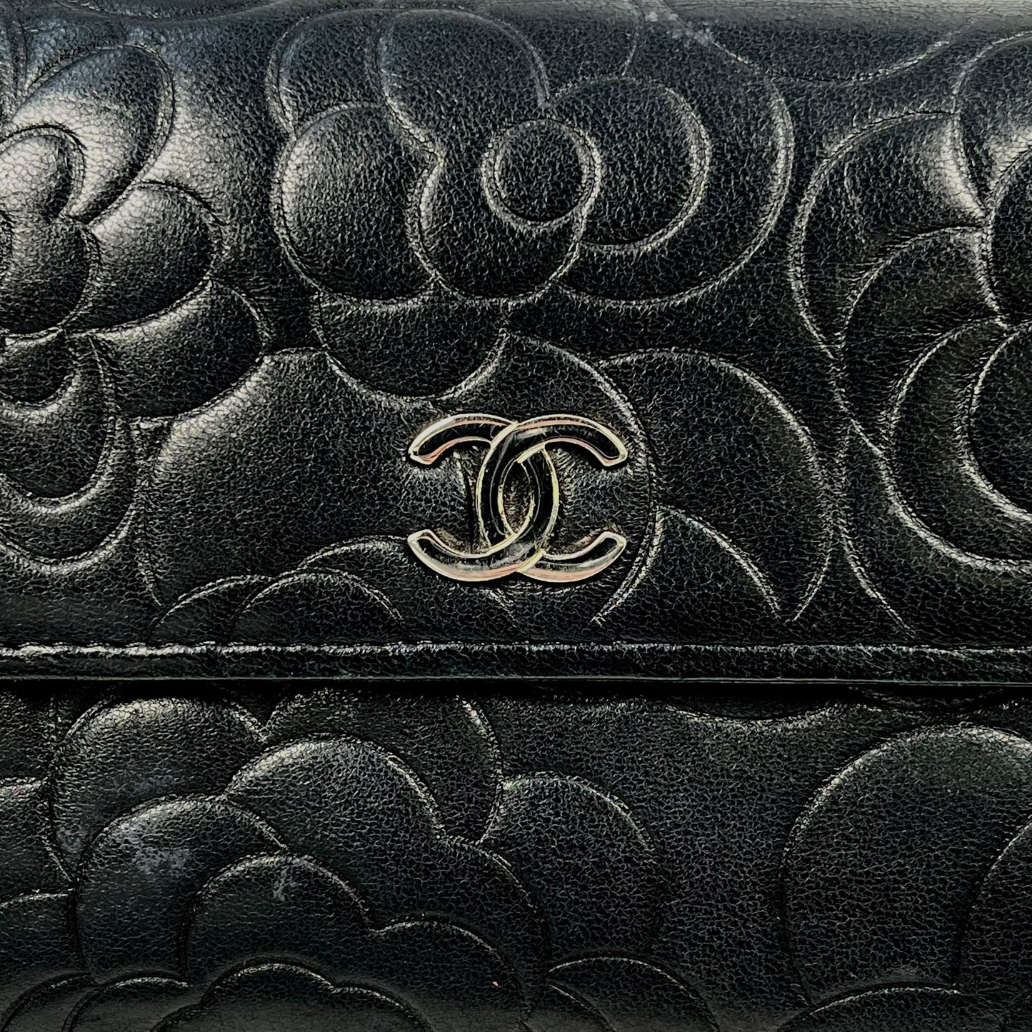 CHANEL Cocomark Camellia long wallet