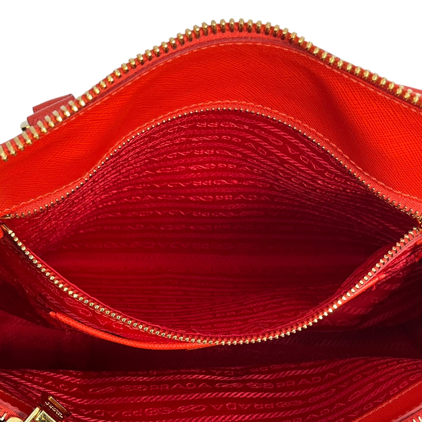 PRADA Galleria Saffiano Leather Hand Bag - Red