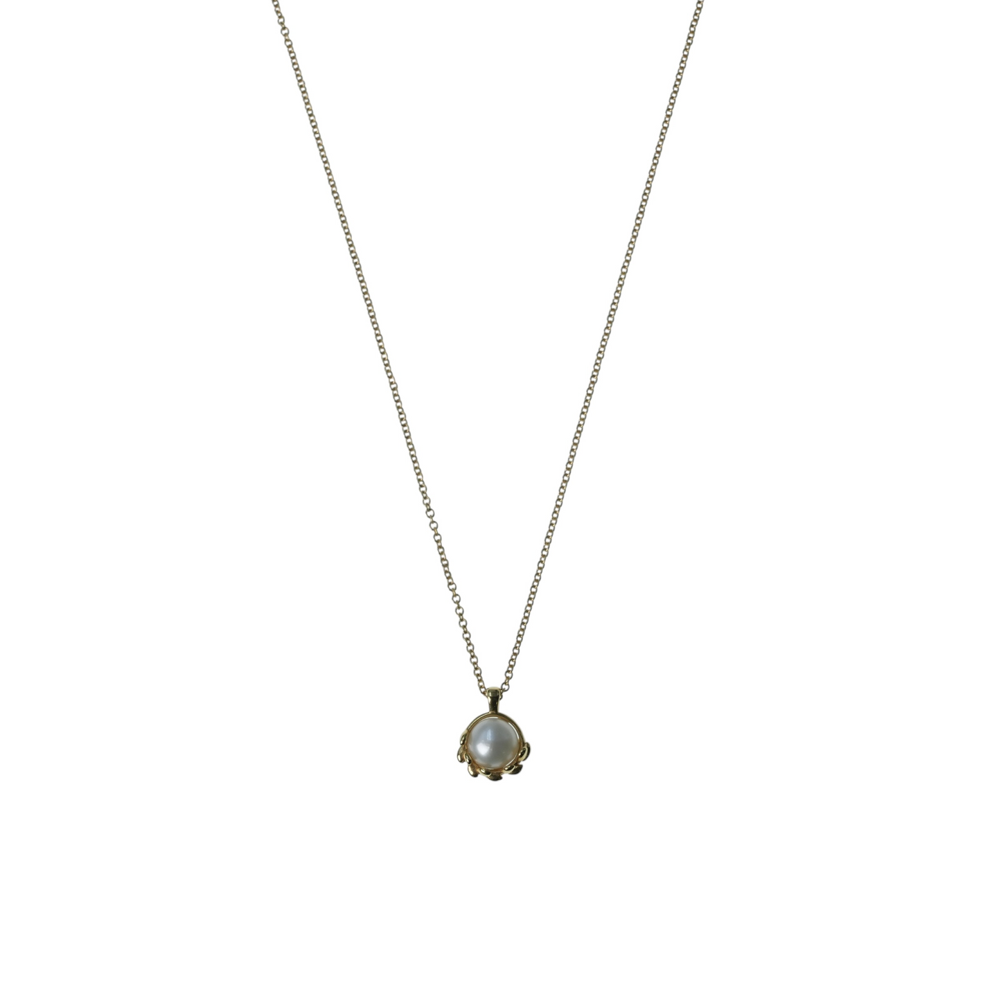 Tiffany Olive Leaf Pearl Pendant Necklace