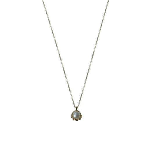 Tiffany Olive Leaf Pearl Pendant Necklace