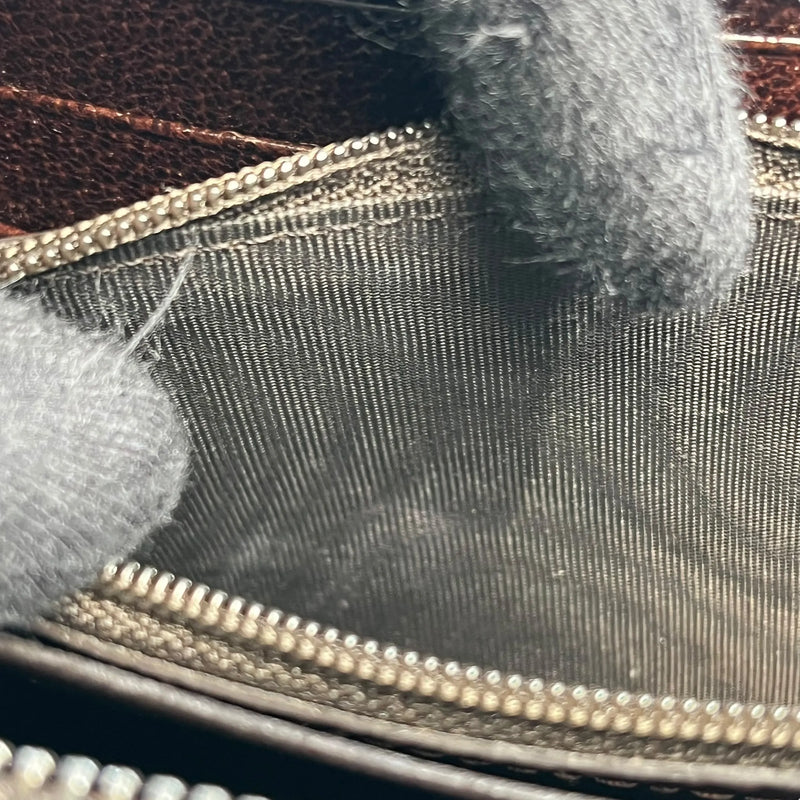 GUCCI Guccissima Round Zipper Long Wallet - Brown