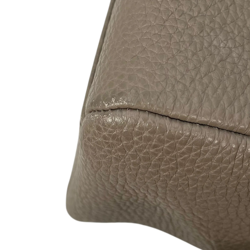 PRADA Vitello Leather Hand Bag - Gray
