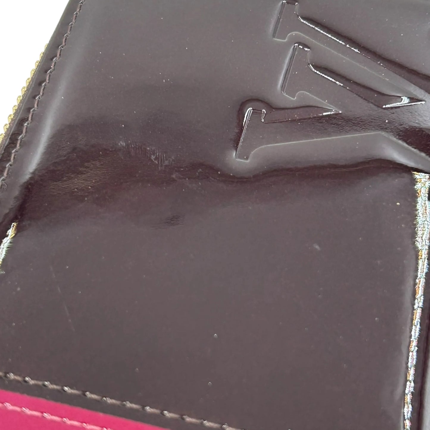 LOUIS VUITTON Portefeuille Miroir Bicolor Vernis Long Wallet - Darkbrown × Red