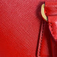 PRADA Galleria Saffiano Leather Hand Bag - Red