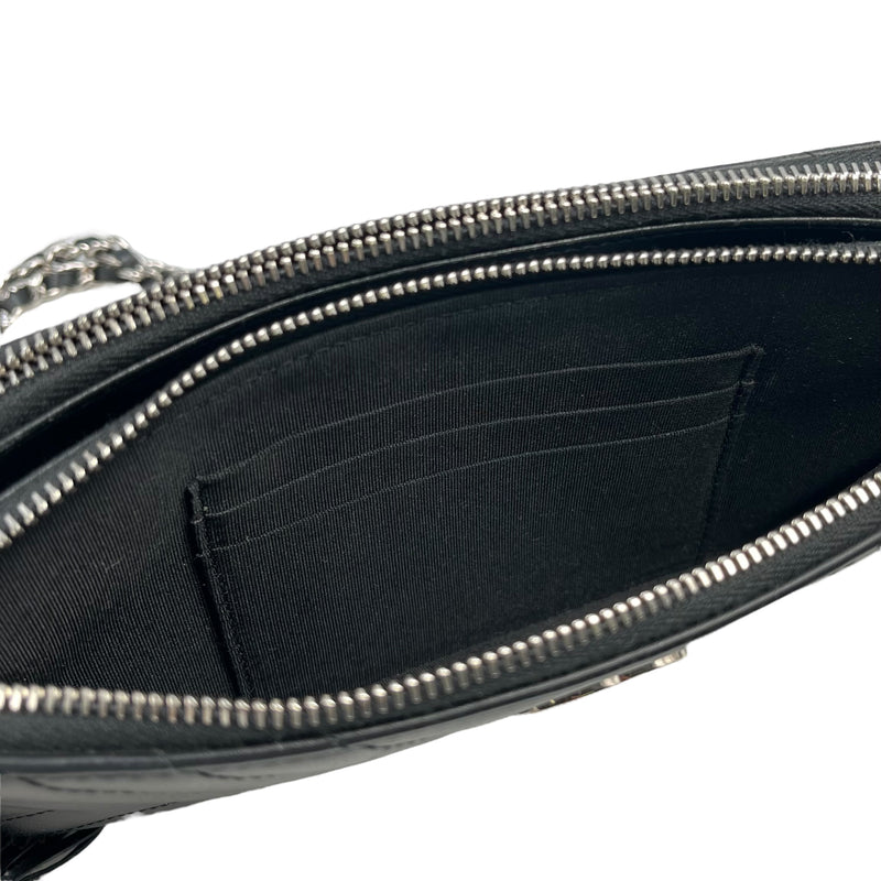 CHANEL Chevron Lambskin Chain Wallet - Black