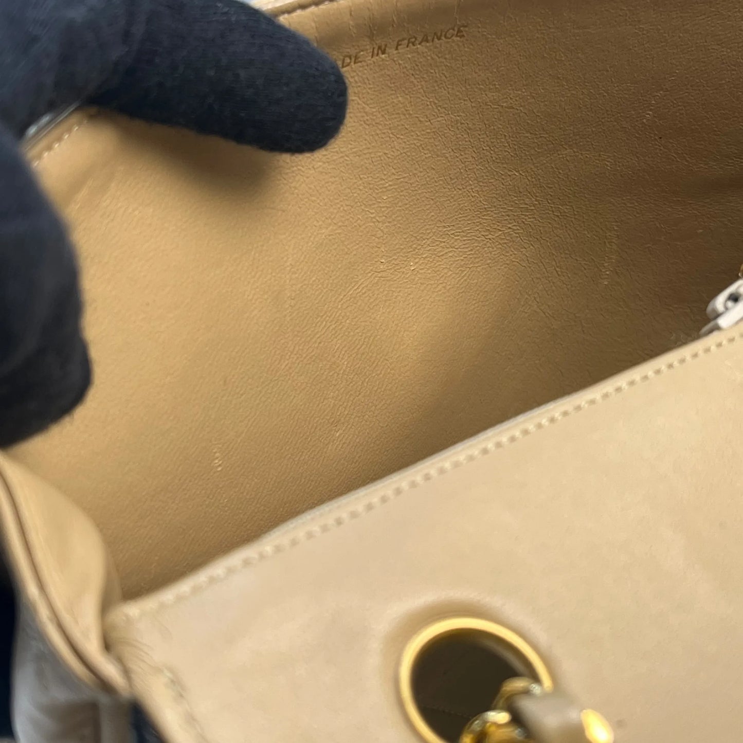 CHANEL 2.55 East West Matelasse Chain Shoulder Bag - Beige
