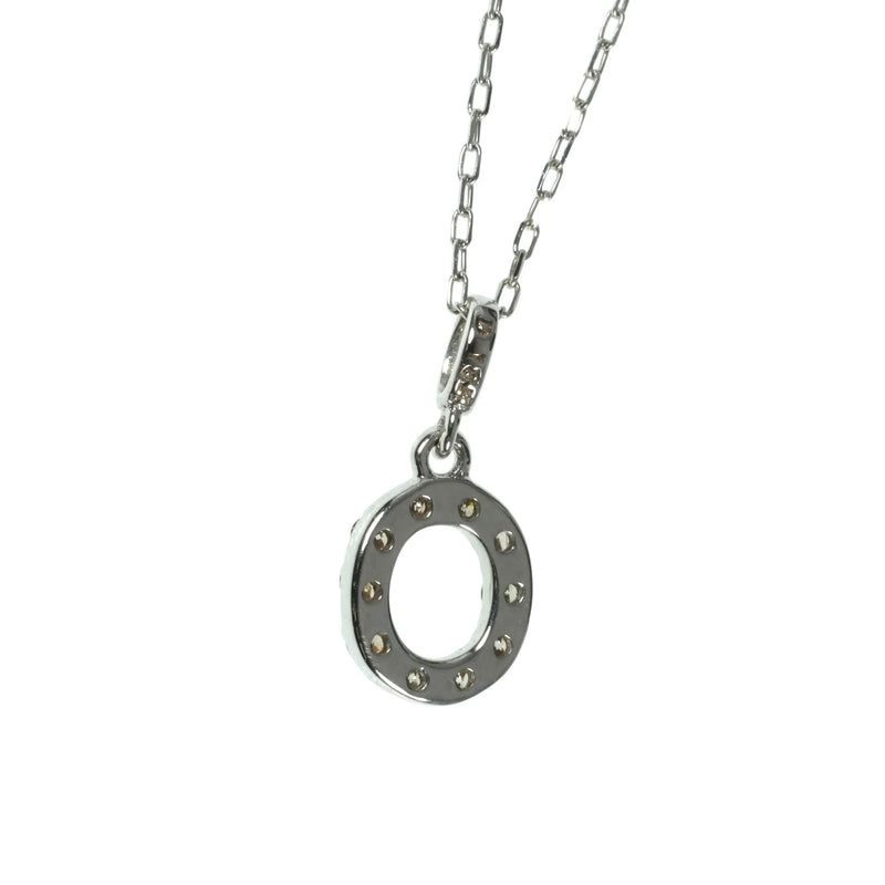 K18 White Gold Oval Diamond Necklace