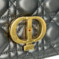 Christian Dior Jolie Top Handle Bag Calfskin Hand Bag Shoulder Bag - Black