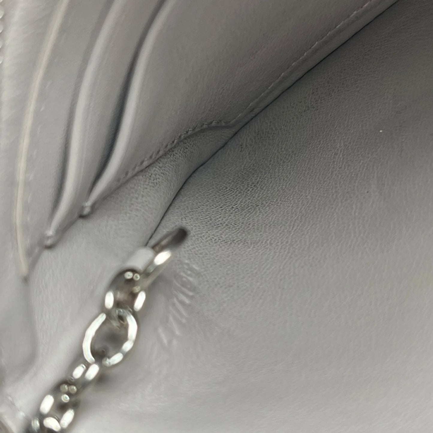 CELINE Two-Tone Key Ring Coin Case - Gray and Blue 