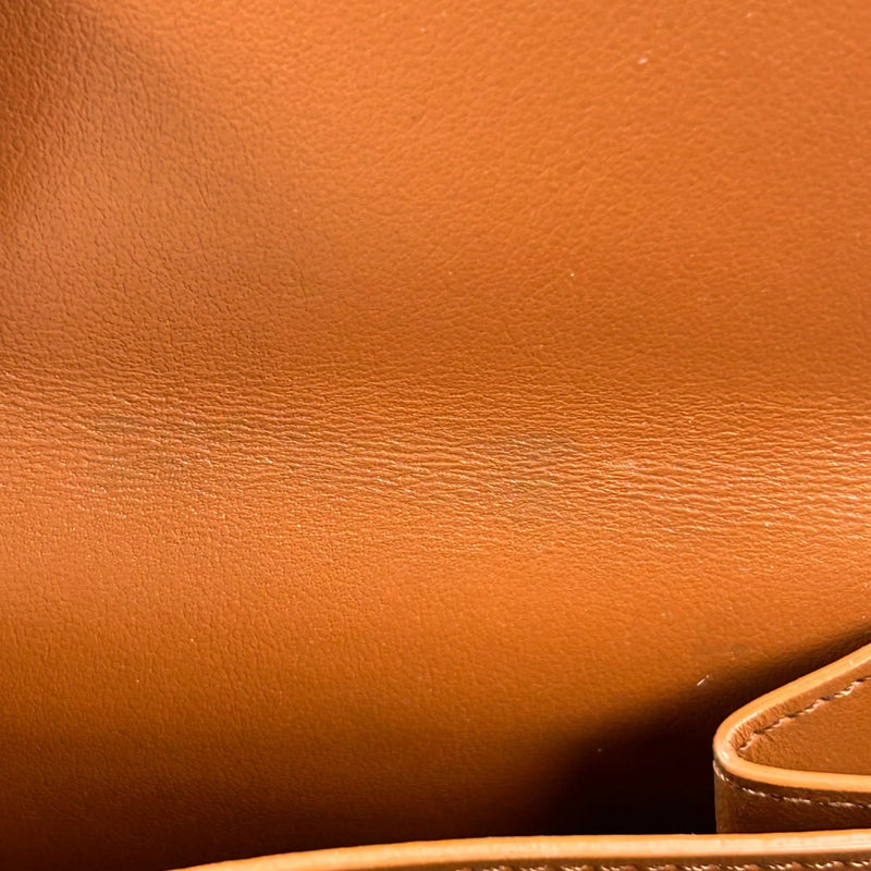 CELINE Triomphe Calfskin Small Compact Wallet - Brown 