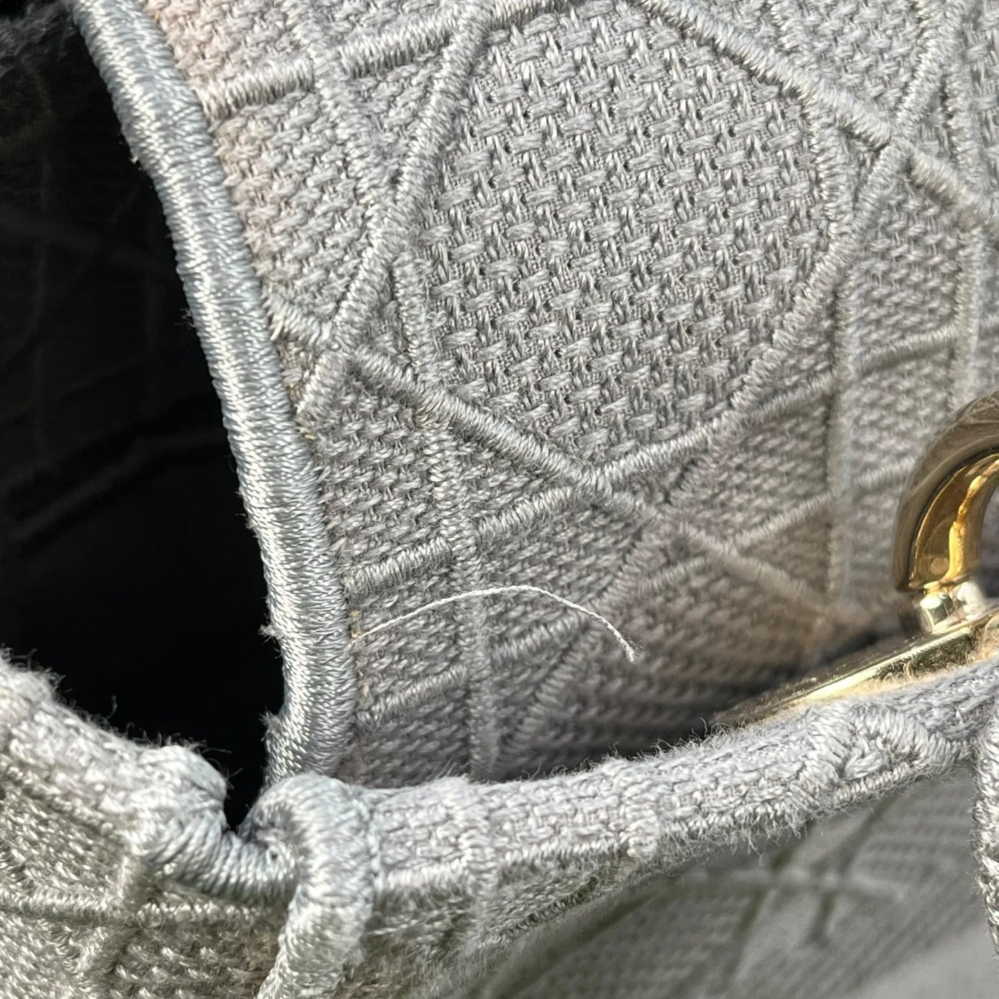 Christian Dior Lady Dior Handbag Shoulder Bag - Gray 