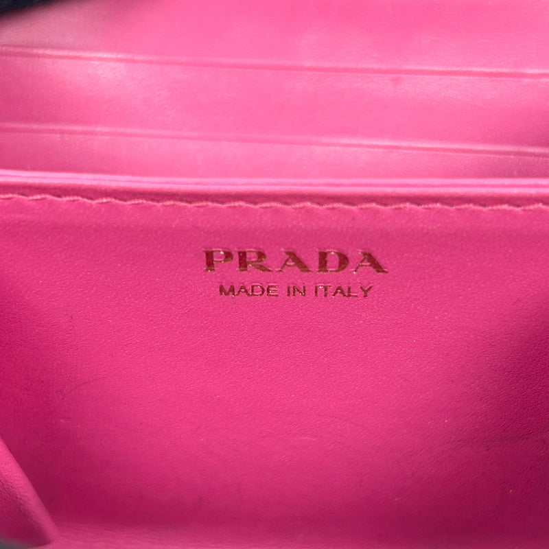 PRADA Round Zip Compact Wallet Coin Purse - Pink