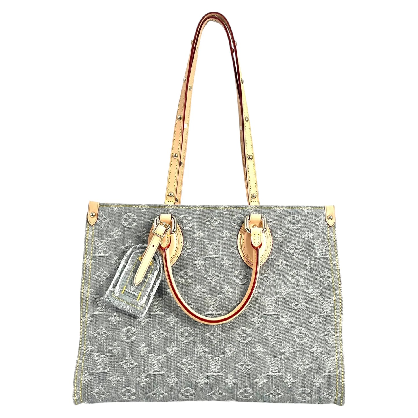 Louis Vuitton Monogram Denim MM Tote Bag - Blue Gray - 33685