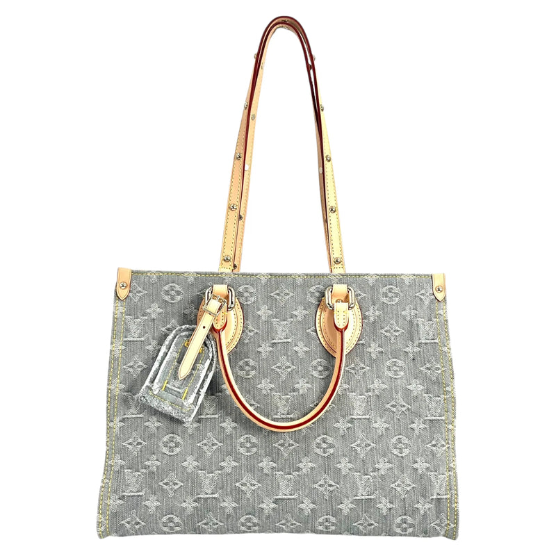 Louis Vuitton Monogram Denim MM Tote Bag - Blue Gray - 33685