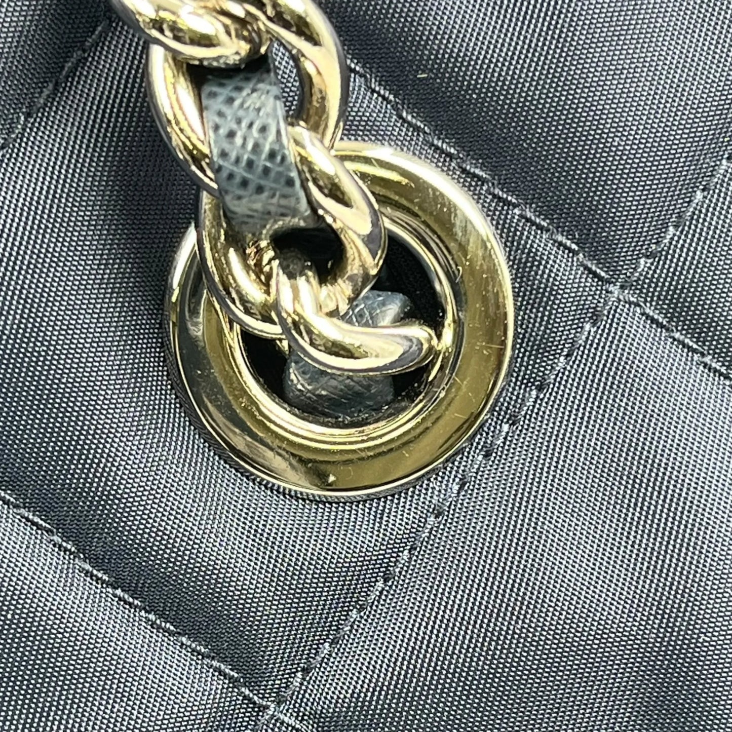 PRADA Nylon Quilting Chain Shoulder Bag - Navy