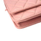 CHANEL Lambskin Chain Wallet - Baby Pink