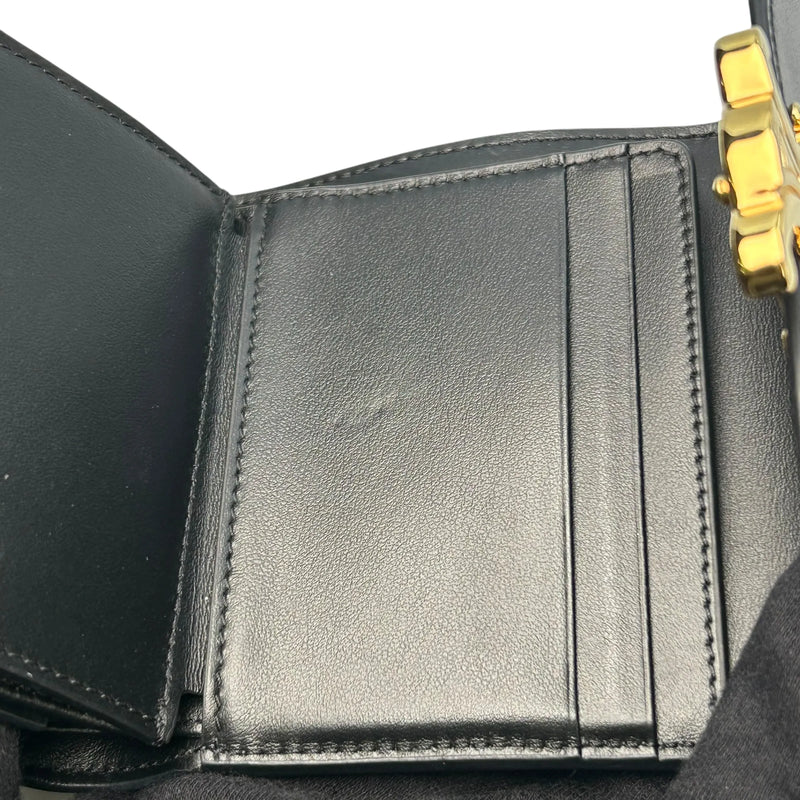 CELINE Triomphe Compact Wallet - Black