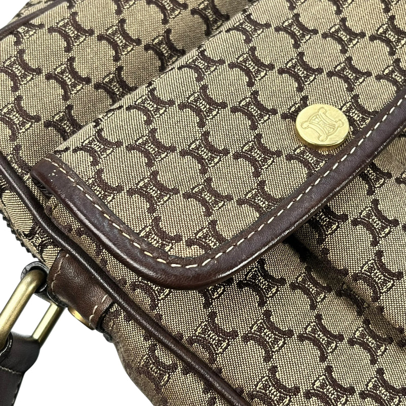 Celine Canvas Macadam Shoulder Bag - Brown