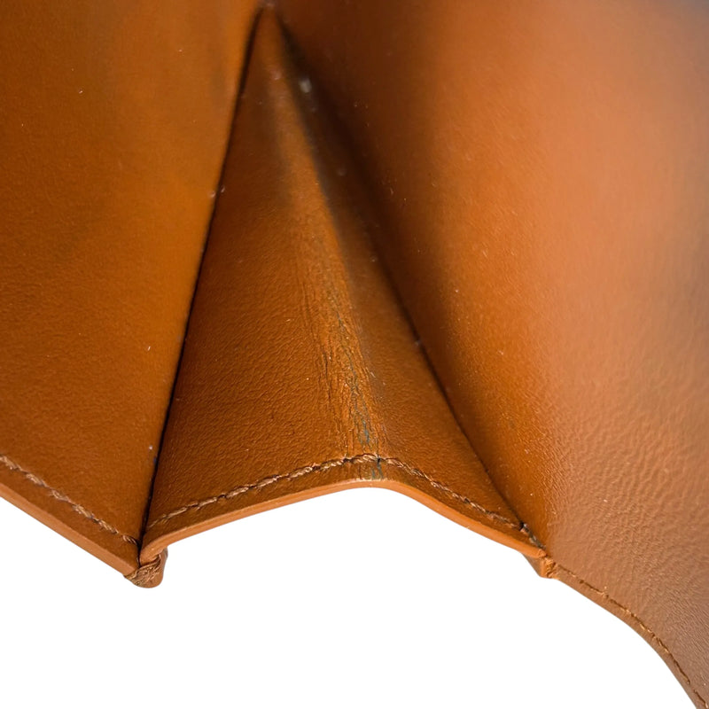 CELINE Triomphe Calfskin Small Compact Wallet - Brown 