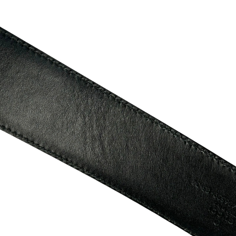 GUCCI Guccissima GG Logo Leather Belt - Black 