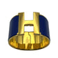 HERMES Clic Clac H Enamel Bracelet TGM Blue Gold