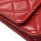CHANEL Matelasse Chain Wallet Shoulder Bag - Red