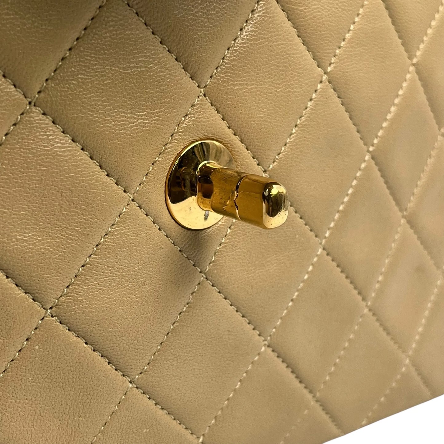 CHANEL 2.55 East West Matelasse Chain Shoulder Bag - Beige