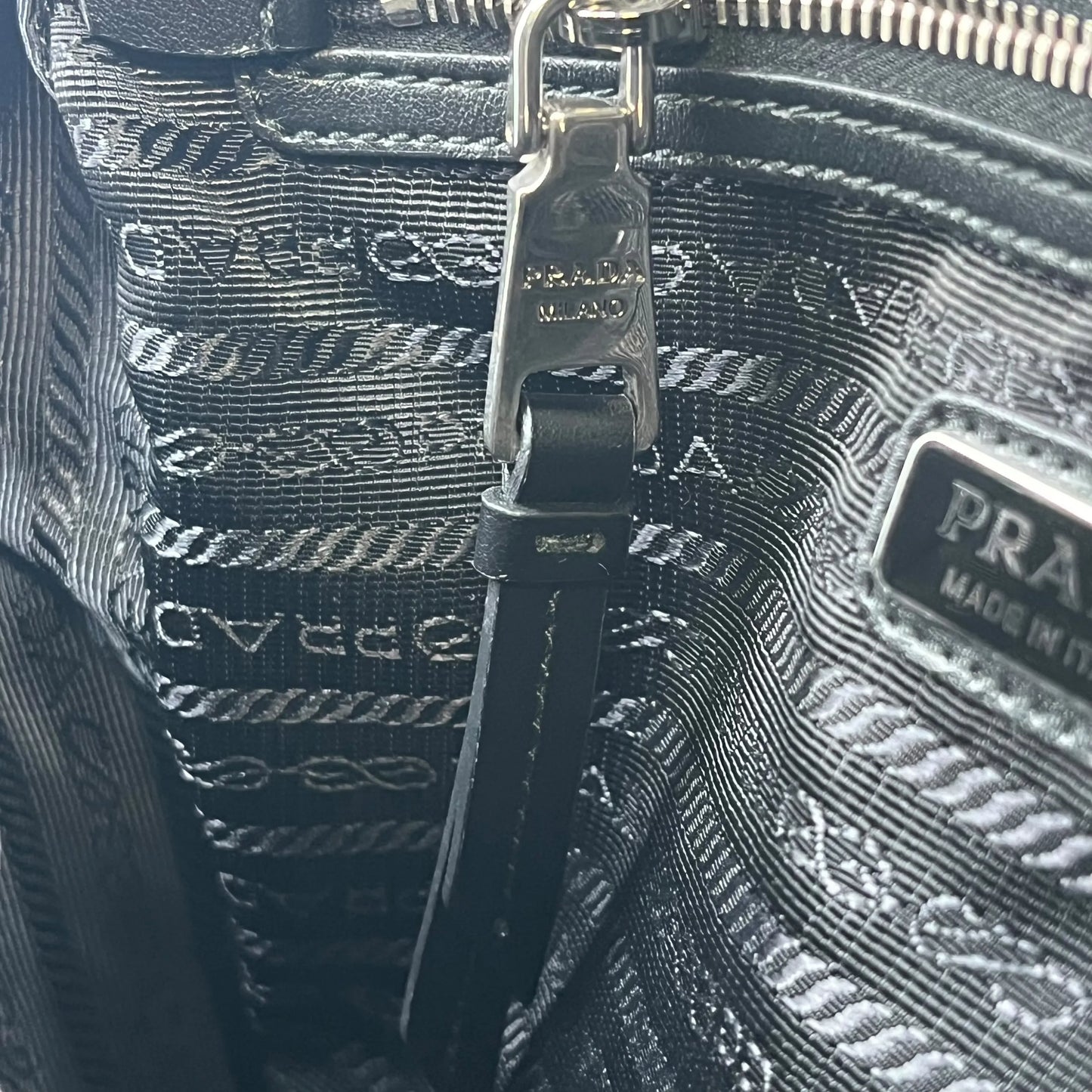 PRADA Diagramme Leather Backpack - Black
